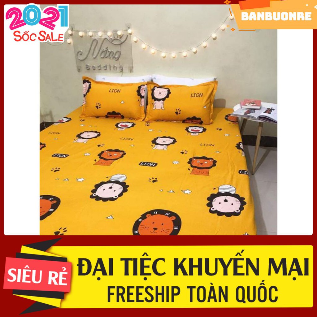 Ga trải giường,ga bọc đệm vải mềm mịn,đủ kích thước,sư tử vàng