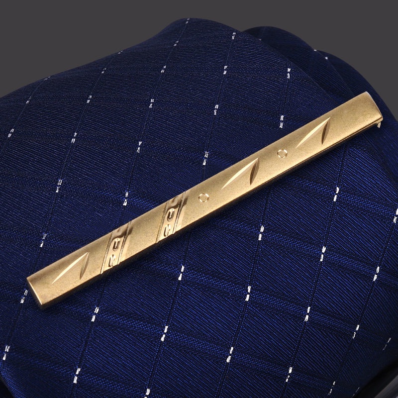Kẹp Cà Vạt Màu Vàng/Bạc Phong Cách Hàn Quốc Đơn Giản Thời Trang Sang Trọng Cho Nam