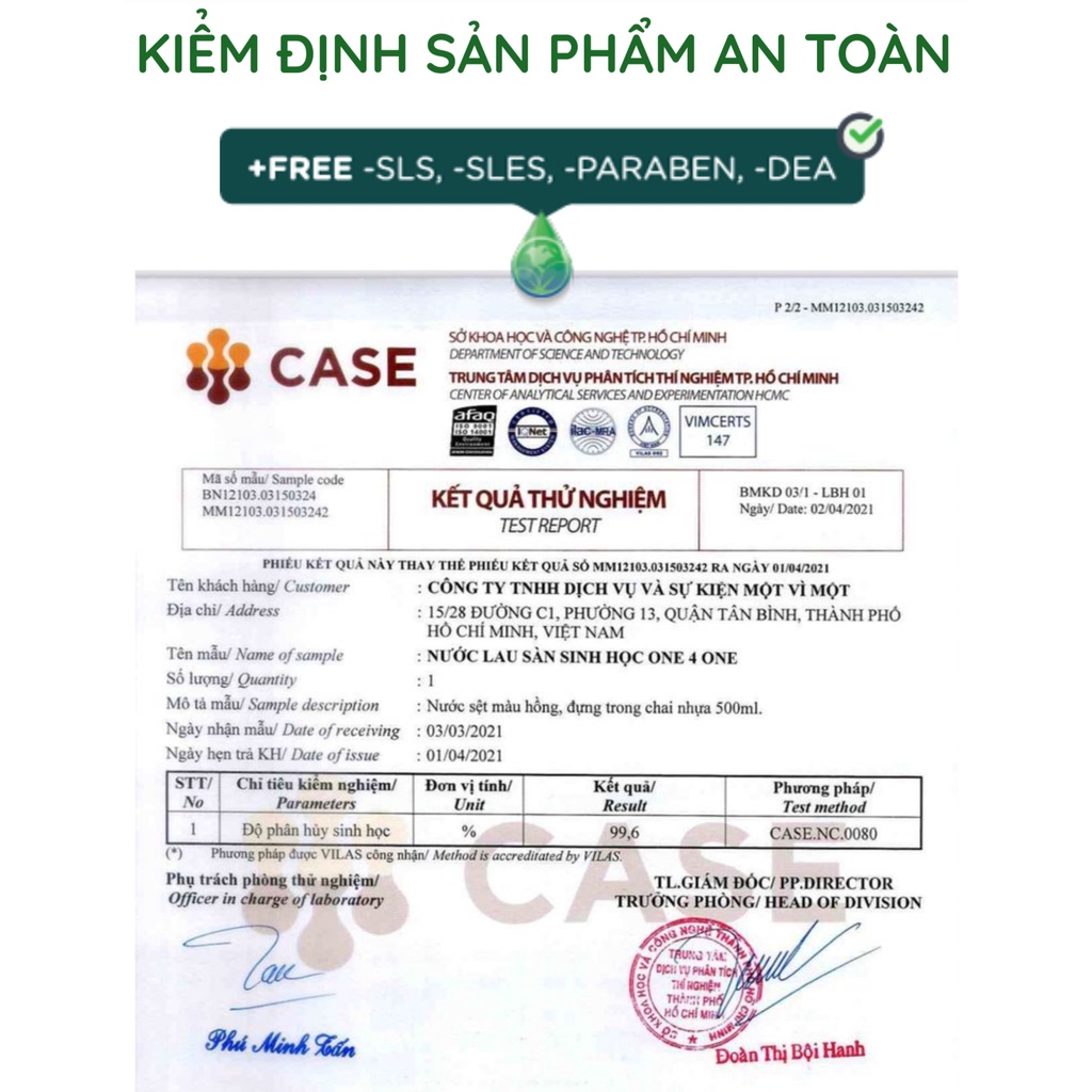 Nước lau sàn SINH HỌC One4One 1l - Lên men từ THỰC VẬT - SẠCH & An TOÀN cho cả DA BÉ