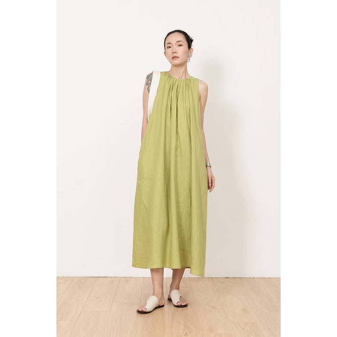 Đầm Dài Dáng Chữ A Không Tay Cổ Tròn Phong Cách Hàn Quốc Thời Trang Hàng Mới Dành Cho Bạn Nữ