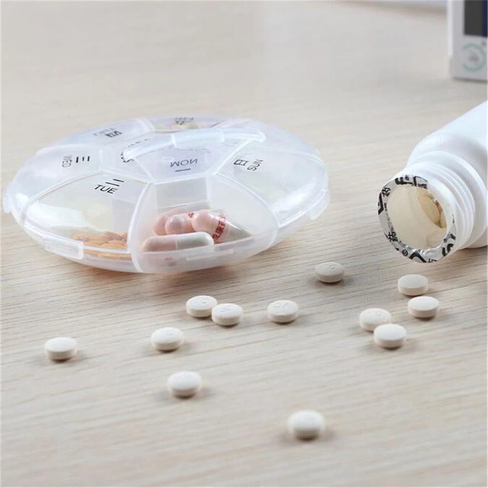 1 Hộp Đựng Thuốc 7 Ngăn Mini Tiện Lợi