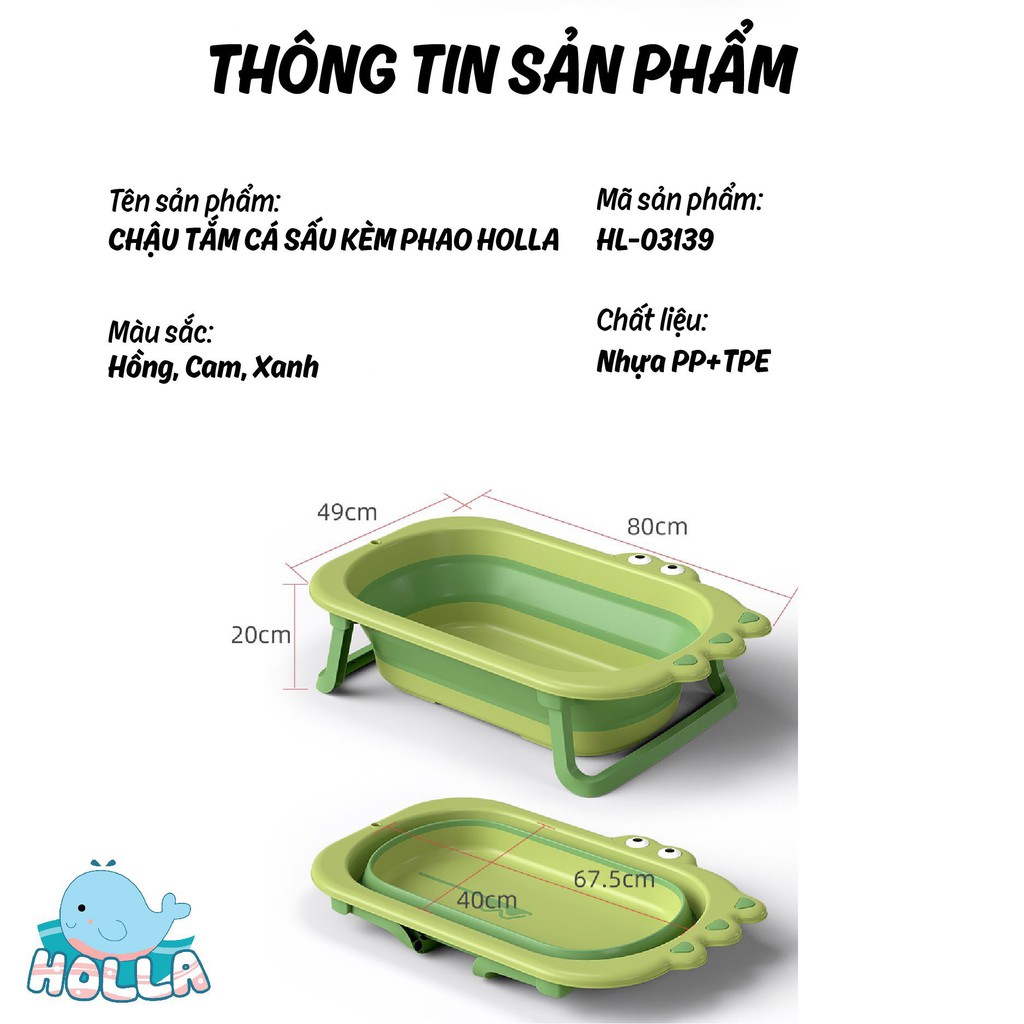 Chậu tắm cá sấu gấp gọn kèm phao