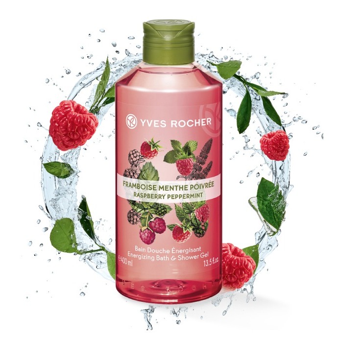 [Hàng chính hãng] Sữa Tắm Yves Rocher Raspberry Peppermint Energizing Bath &amp; Shower Gel 400ml