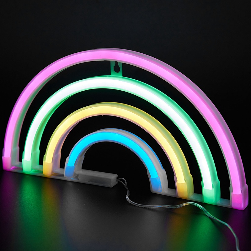 Mới Đèn Led Neon Hình Cầu Vồng Dễ Thương Dùng Trang Trí Tường