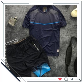 Bộ quần áo tập gym thể thao nam Sport Running thun thể thao cao cấp SDBSTD009