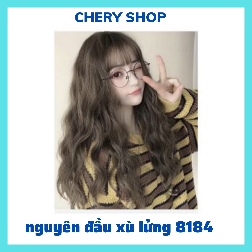 Tóc giả nguyên đầu xù  FREESHIP  tóc giả nguyên đầu xù lửng tặng kèm lưới trùm