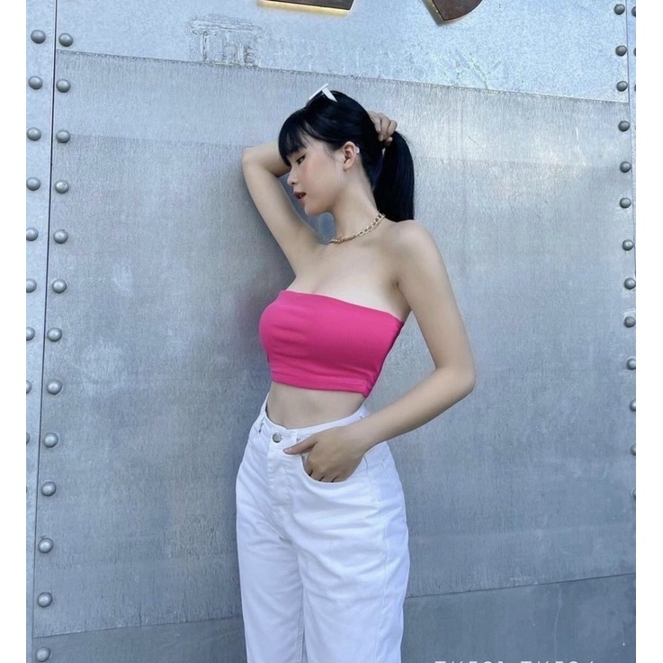 [Mã 99FASHIONSALE1 giảm 10K đơn 50K] Áo ống thun croptop - hình sàn chụp thật