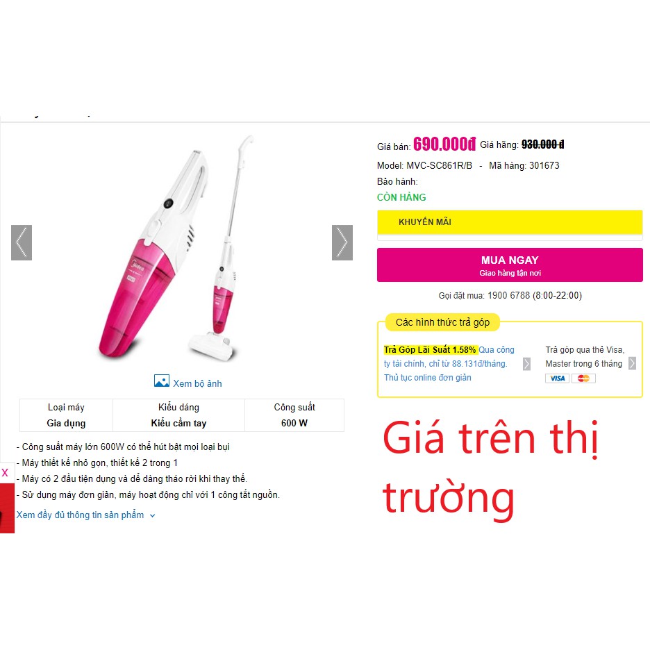 Máy hút bụi cầm tay công suất cao Hanfuren GreenHome, Tặng kèm 9 đầu hút cao cấp - Bảo Hành 12 Tháng