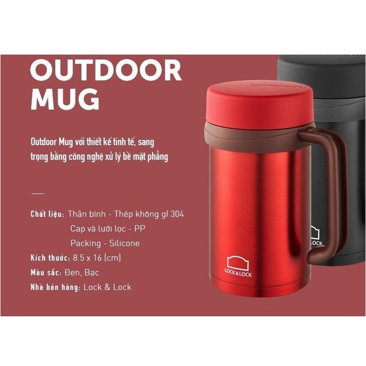 LHC9002B - Cốc giữ nhiệt Basic Table Mug Lock&Lock 500ml, 68mm - Màu đen