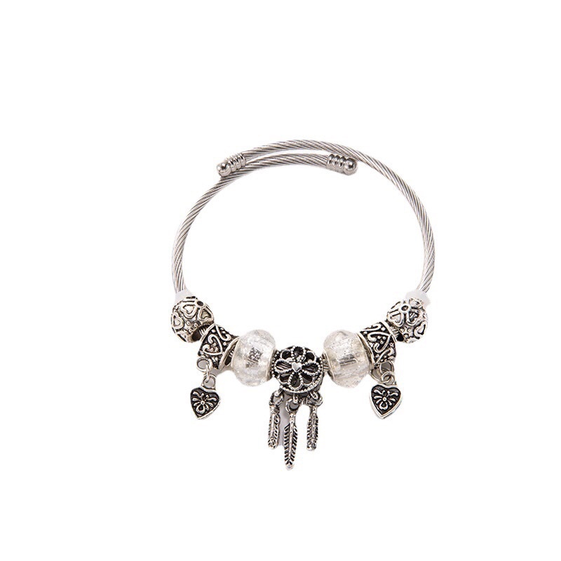 Vòng charm bạc dreamcatcher đính hạt pha lê cực đẹp