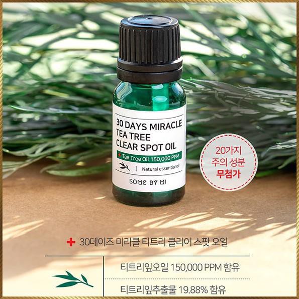 Tinh dầu tràm trà cho da mụn Some By Mi 30 Days Miracle Tea Tree Clear Spot Oil 10ml SMT5