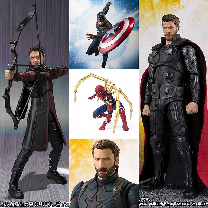 Mô hình Figure Marvel Captain America Spider-Man Black Panther Ant-Man Hulk Eagle-Eyes Thor có thể cử động - Kunder Shop