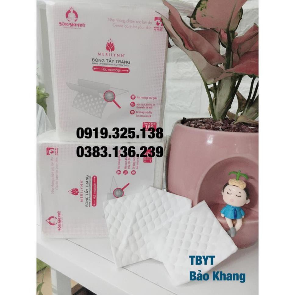 Bông tẩy trang Merilynn hạt Massage 180 miếng - Bông bạch tuyết