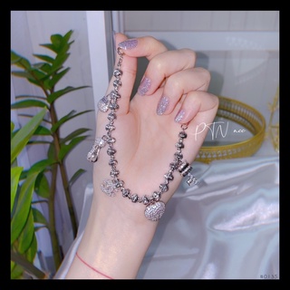 ᴾᵀᴺᵃᶜᶜ Lắc tay bi bạch kim 5 charm