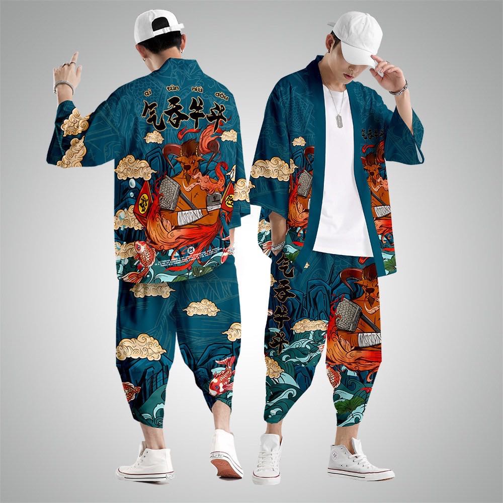 ( HÀNG ĐỘC ) Bộ Haori Kimono Yunhe Jiuxiao Nhật Bản cá tính cực lạ b12