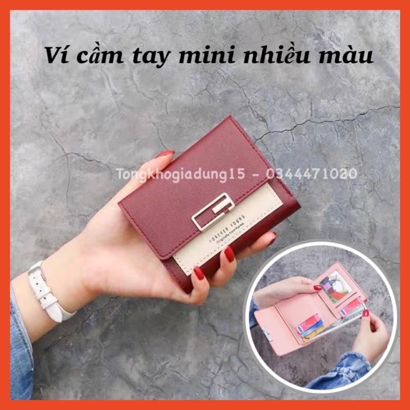 Ví nữ , ví da cầm tay mini nhiều ngăn tiện lợi