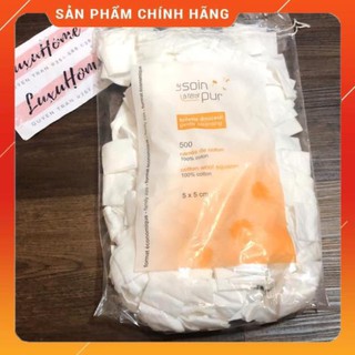 Bông tẩy trang tetra le soin laretat pur 500 miếng của pháp