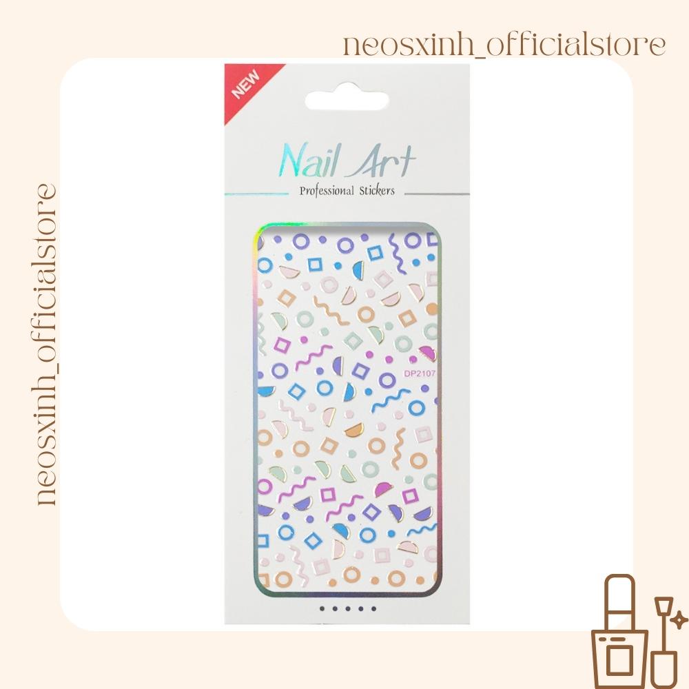 Sticker Dán Móng Tay Hình Học Nhiều Màu DP2097-2108 Cute Hot Trend - Hình Dán Móng - Neosxinh Nails
