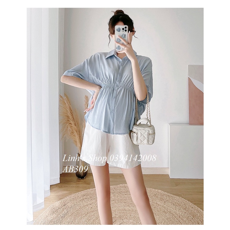 Áo Bầu Xinh Sơ Mi Bầu Xinh AB309