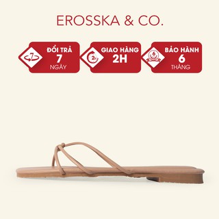 Dép đi biển thời trang Erosska 2021 phối dây quai mảnh màu nude - DE037