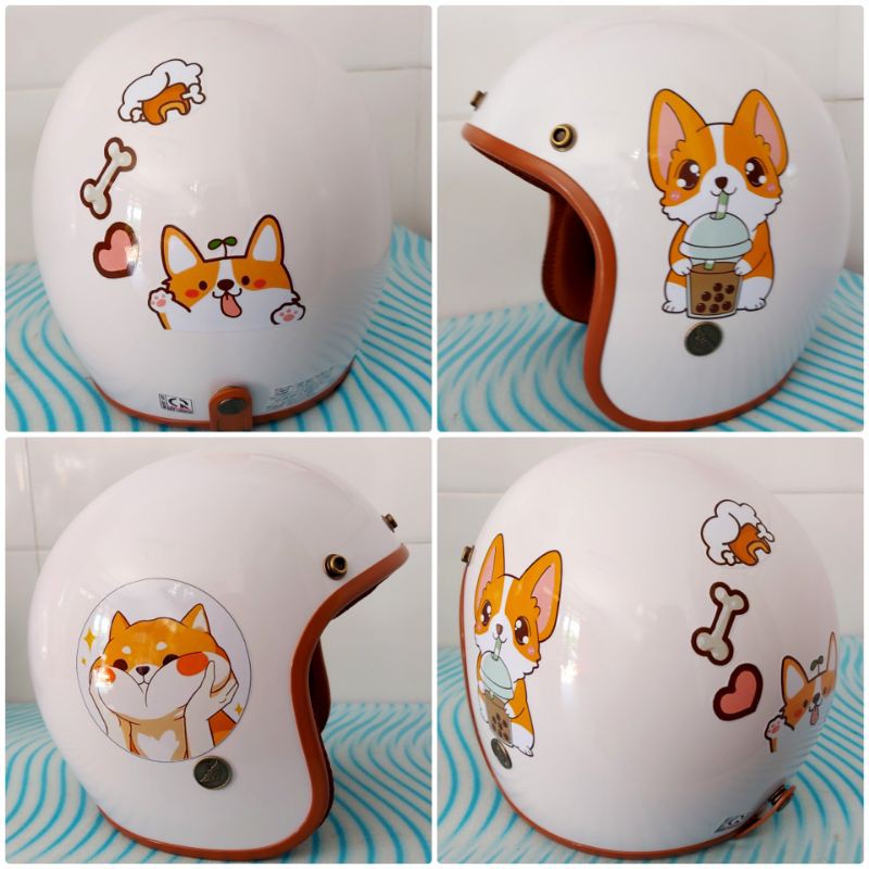 Mũ bảo hiểm 3/4 đầu Corgi cute