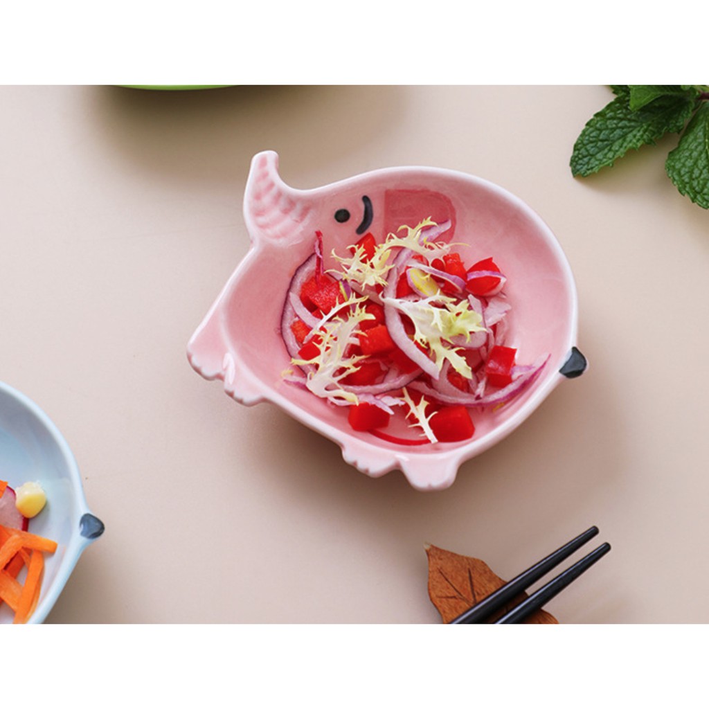 Bát sứ ăn dặm hình con voi siêu cute cho bé- Cao cấp
