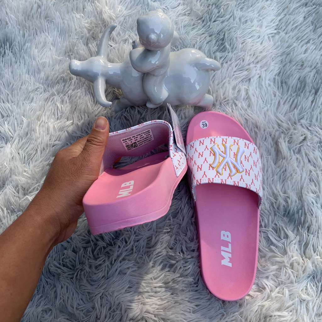 Dép M.L.B  nam nữ unisex thêu chữ đầy đủ tem mác siêu đẹp