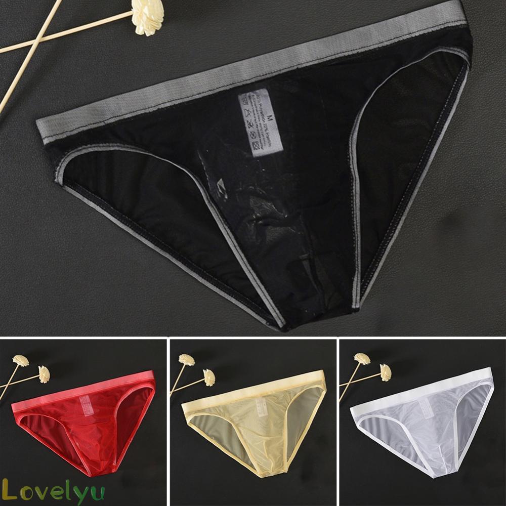 ◀READY▶Mens See Through Briefs Boxer Shorts Transparent Mesh Pouch Underwear Panties# Good Quality
