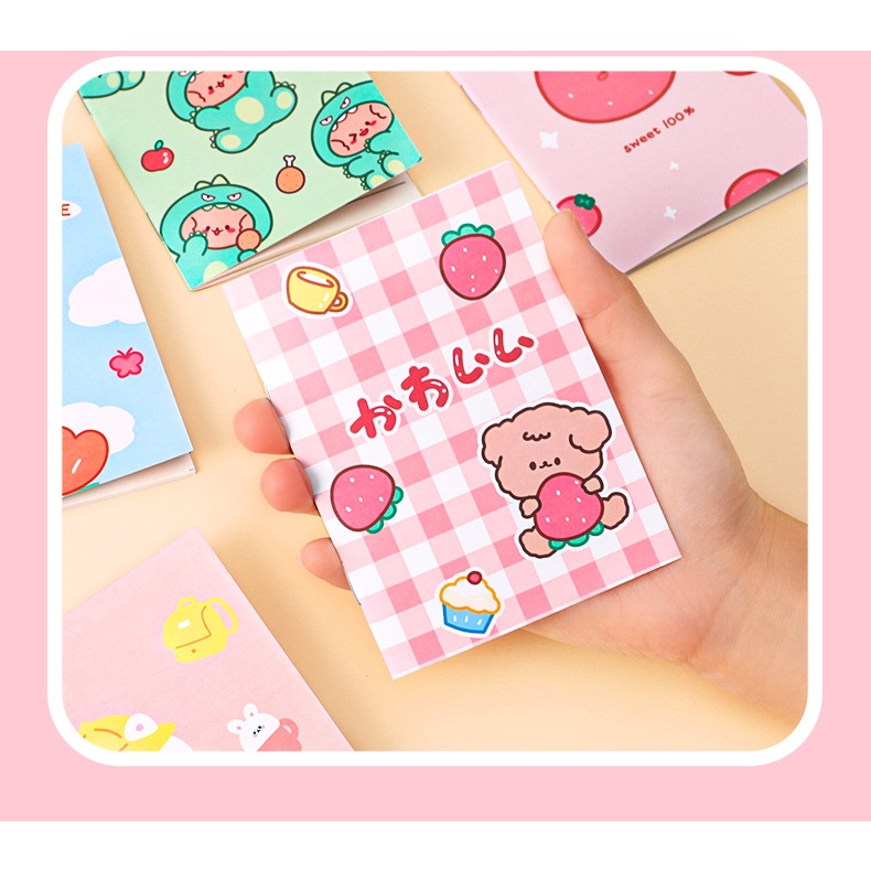 Sổ Tay Mini Siêu Dễ Thương - Sổ Tay Ghi Chú Hàn Quốc - Nhiều Mẫu Bìa - Có Dòng Kẻ