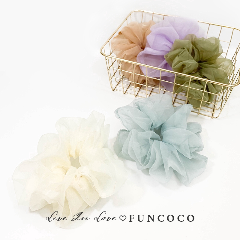 Oversized Organza Elastic Hair Rope/ Elegant Large Fairy Chiffon Ponytail Holder Women Girl's Hair Accessories