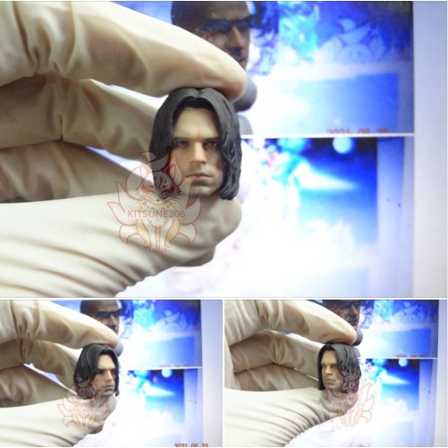 ( Đặt trước) phụ kiện đầu 1/12 head Bucky - Winter Soldier không tô đen mắt (Vui lòng đọckỹ mô tả để tránh bị hủy đơn )