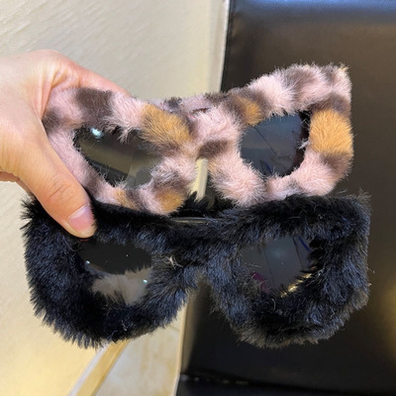 Kính Mát Hình Mắt Mèo Phối Lông Nhiều Màu Sắc Thời Trang Phong Cách Phương Tây