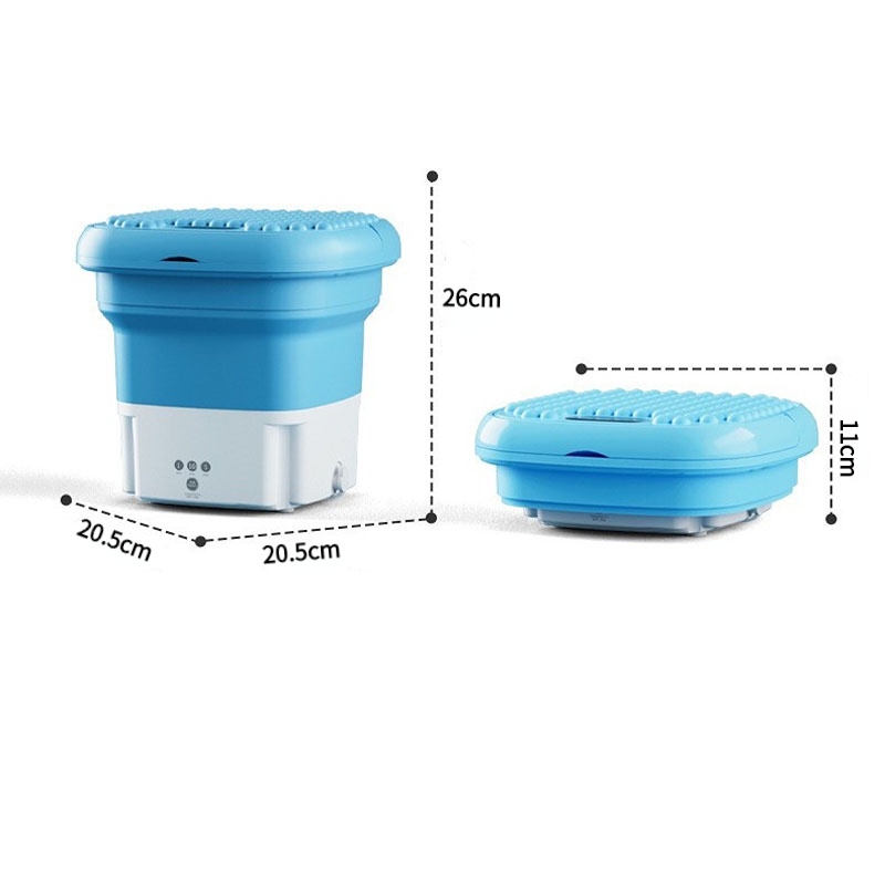 Máy giặt Mini gấp gọn di động, vắt khô, khử khuẩn bằng công nghệ Blue Ag CÓ VAN XẢ NƯỚC -L2029