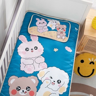 chiếu lụa kèm gối bông cho bé