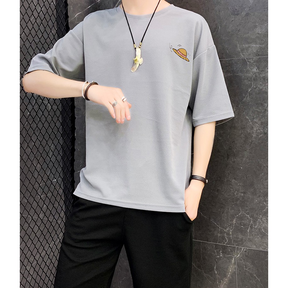 Bộ Quần Áo Thun Nam Thời Trang In Họa Tiết Mũ Rơm Cá Tính Năng Động Zenkonam MEN QA 082