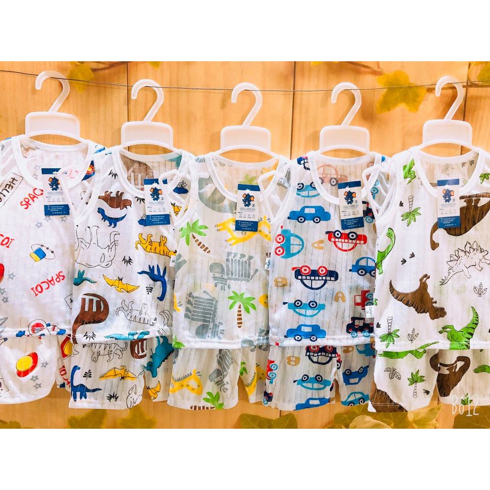 [ Mua 5 tặng 1] bộ ba lỗ cotton giấy cho bé yêu