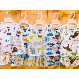 Bộ ba lỗ cotton giấy cho bé yêu