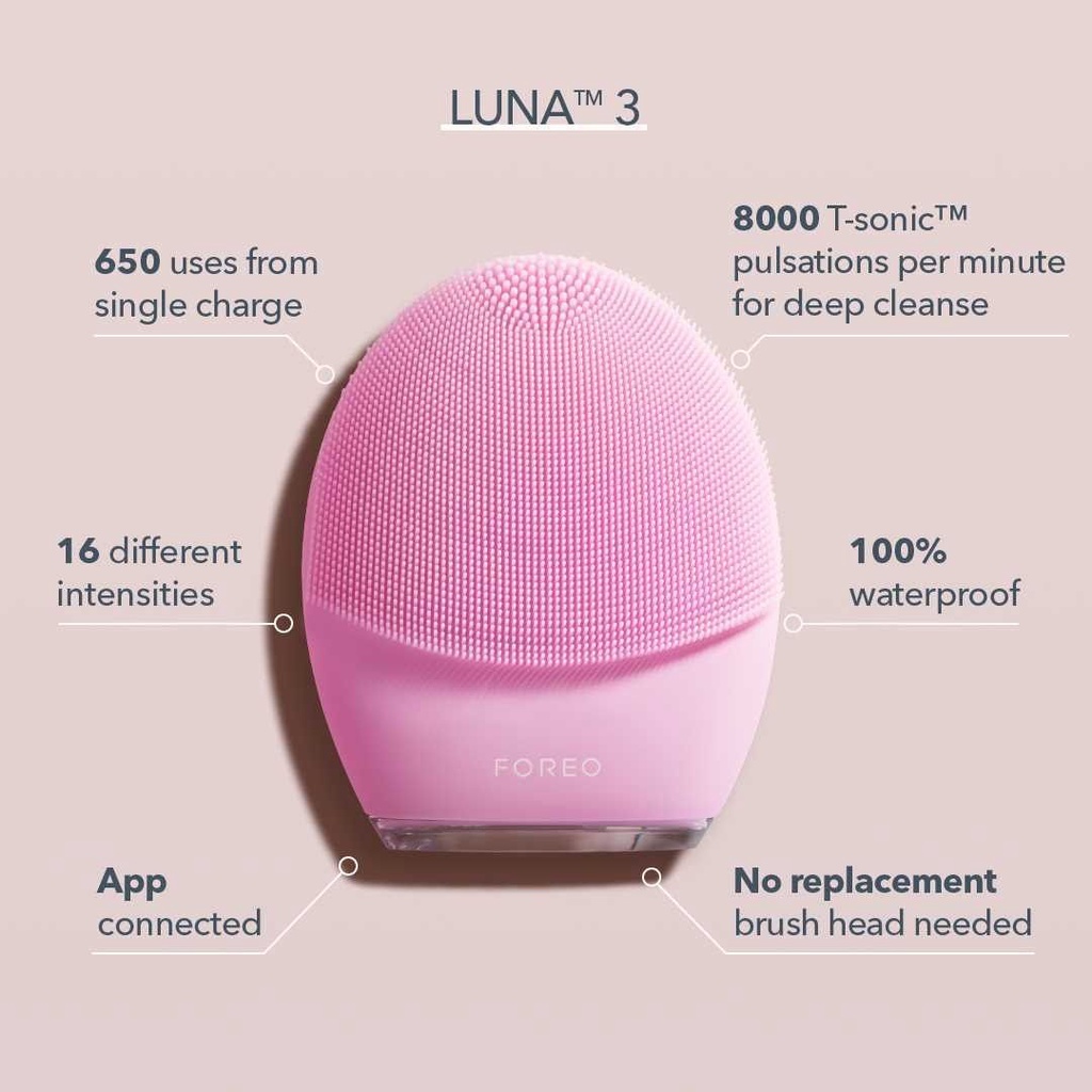 Máy Rửa Mặt Foreo Luna 3 Chính Hãng - Bảo Hành 2 Năm - Nhập Khẩu Phân Phối Chính Ngạch