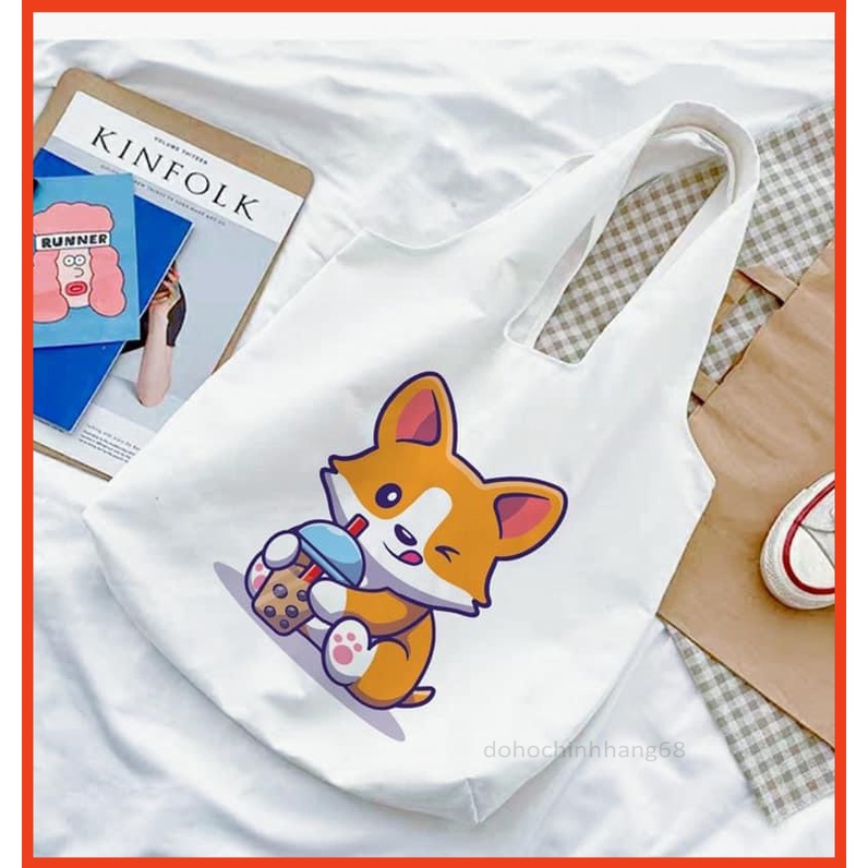 Túi tote đeo chéo unisex nam nữ vải diệt canvas phong cách trẻ trung, cá tính nhiều họa tiết phù hợp đi học đi làm