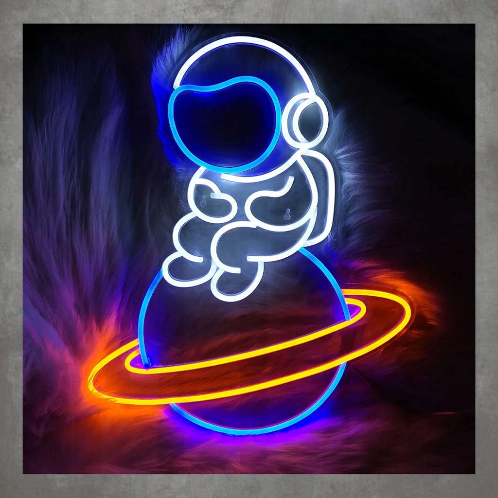 [ MADE IN VIET NAM ] Đèn neon trang trí PHI HÀNH GIA MẶT TRĂNG - Phù hợp trang trí tường, để bàn, ph