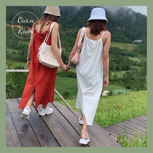 [CÓ SẴN] ĐẦM DÁNG SUÔNG DÂY RÚT CHẤT ĐŨI PHONG CÁCH HÀN QUỐC