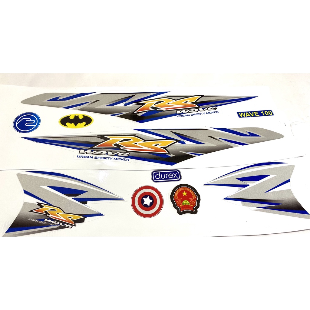 Tem Xe Máy Tem Rs Mẫu Mới Màu Xanh Dương 50cc - 100cc-110cc Chất Liệu 3 Lớp Cao Cấp