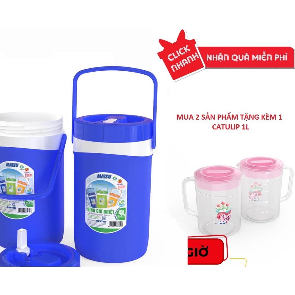Bình giữ nhiệt MATSU 4L DUY TÂN- MUA 2 SẢN PHẨM TẶNG KÈM 1 CA TULIP 1 L