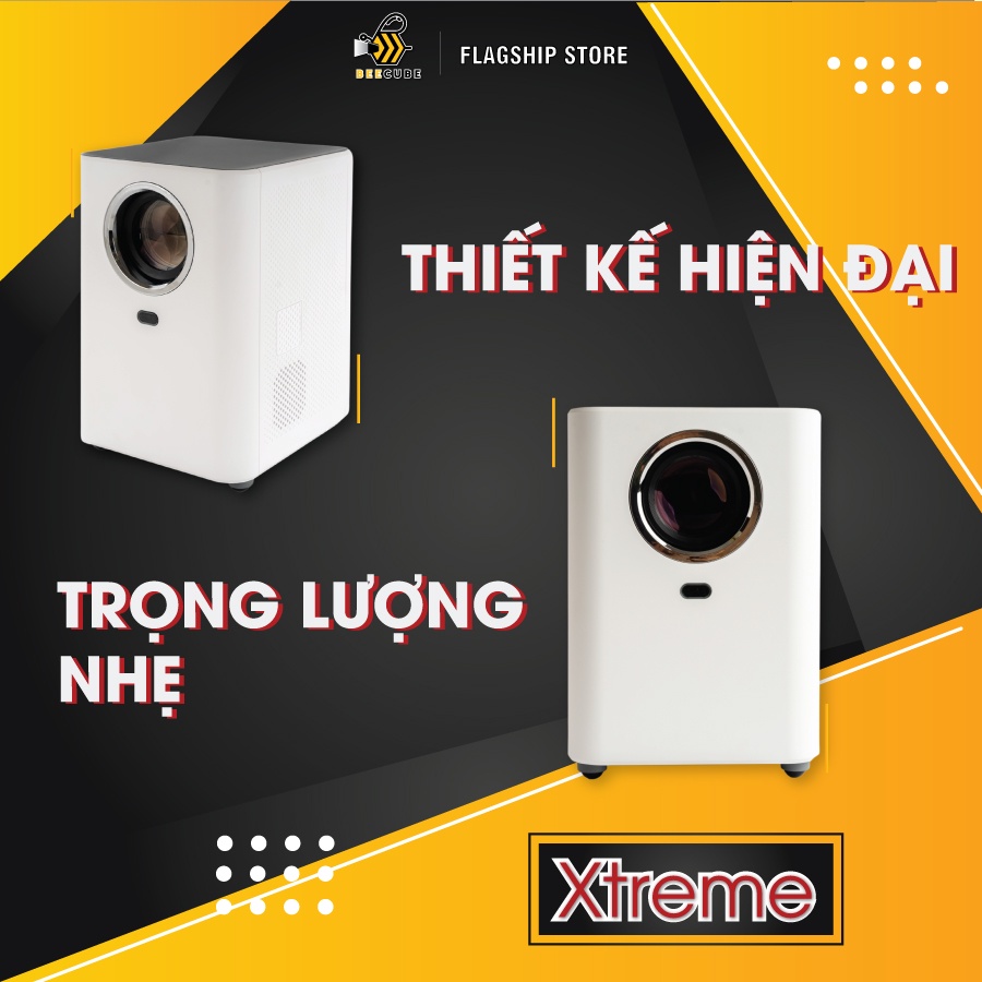 Máy Chiếu Mini Beecube Xtreme Chiếu Độ Phân Giải Full HD- Hỗ Trợ Đầu Vào 4K- Bảo Hành Chính Hãng 12 Tháng