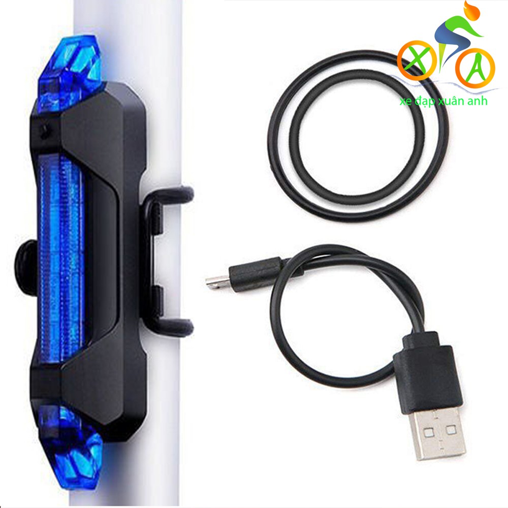 [Siêu Rẻ- Free Ship] Đèn LED báo tín hiệu gắn xe đạp chống nước sạc USB