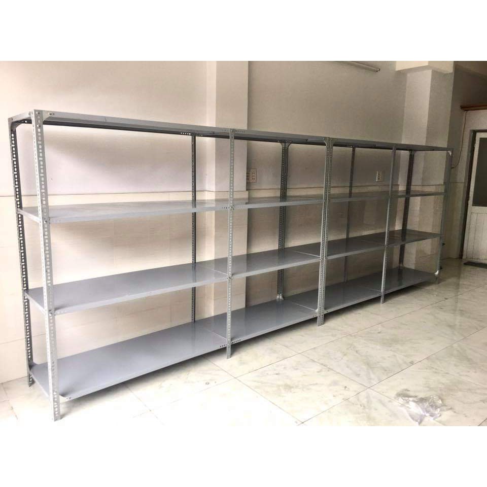 Kệ Sắt V Lỗ Đa Năng 4 Tầng Dài 1,5m x Rộng 0,4m x Cao 1,2 -1,5m – Lắp Ghép