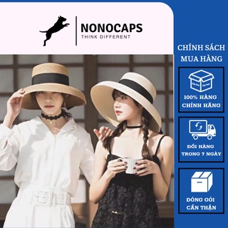 Nón cói nữ kiểu dáng mũ cói chuông lồng đèn hội an thắt ruy băng vintage nhiều màu hot trend đóng kèm hộp giữ form nón