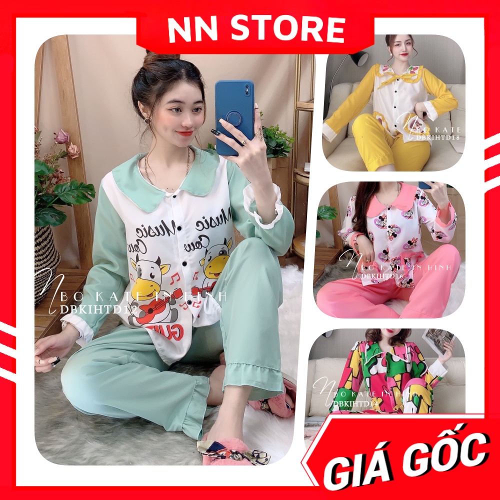 Đồ bộ nữ mặc nhà chất kate in hình hoạt hình dễ thương DBKIHTD tổng hợp