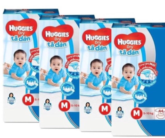 TẢ DÁN HUGGIES CỰC ĐẠI ( mẫu mới đệm mây co giản ) M74, L68,XL62,XXL 56