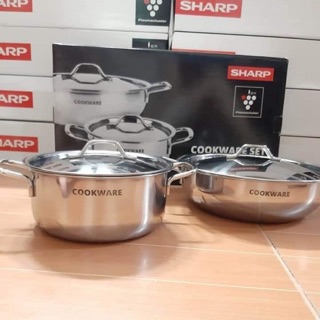 Bộ nồi inox 2 cái- hàng quà tặng cao cấp của sharp.